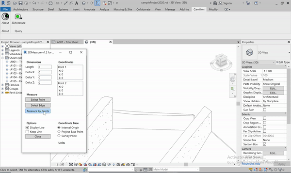 Measure in 3D with Revit (old post)
