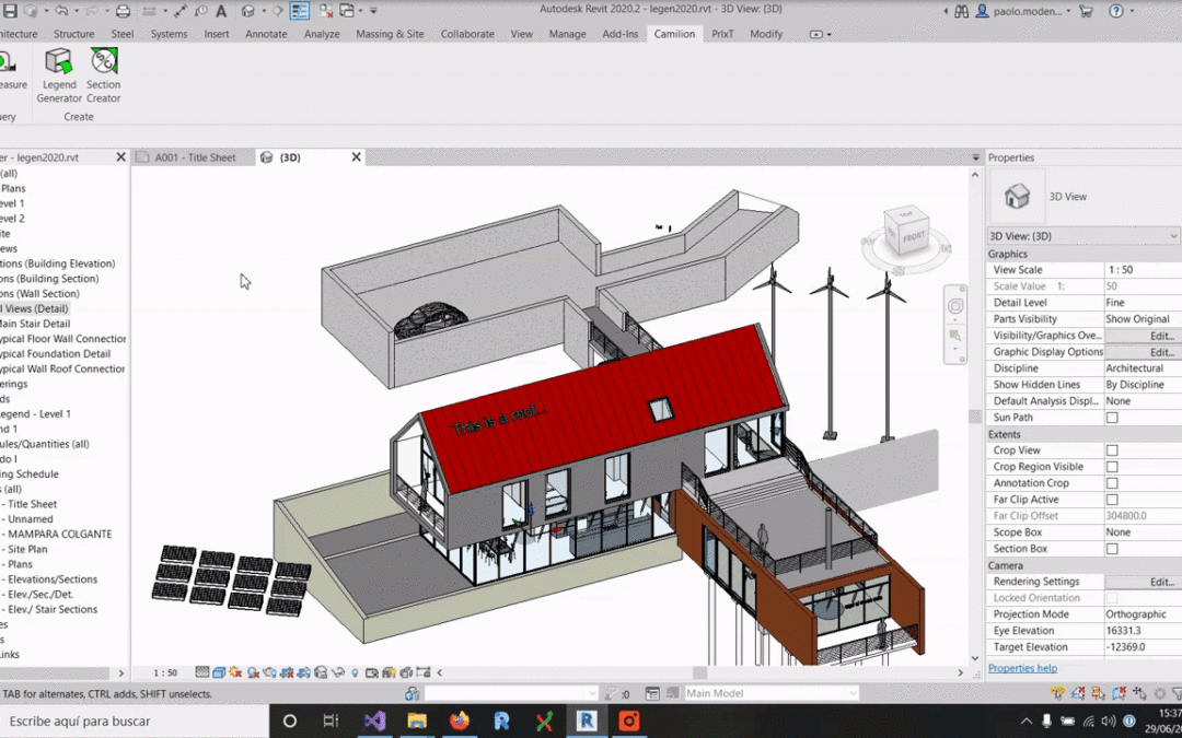 Create a section by selecting a face in Revit